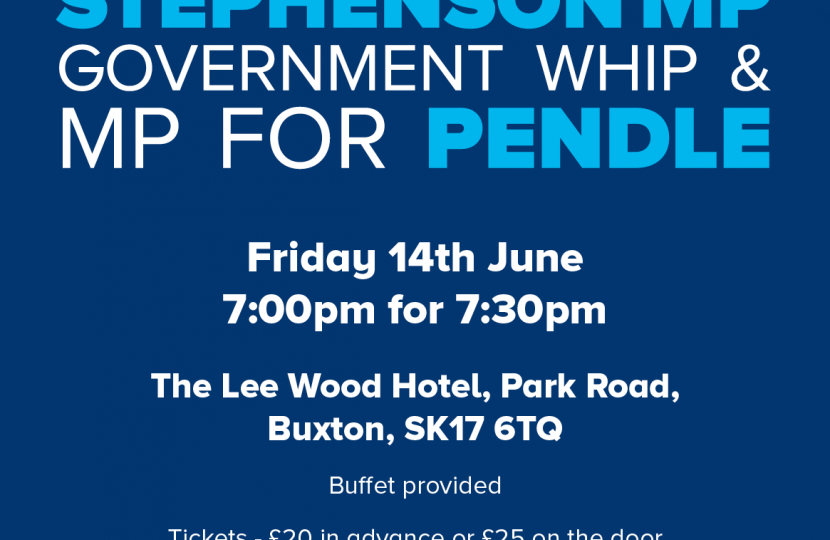 An evening with Andrew Stephenson MP, Government Whip & MP for Pendle.